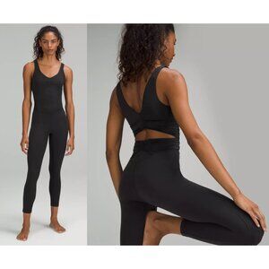 LULULEMON Ruched Yoga Bodysuit 25" in Black Size Small